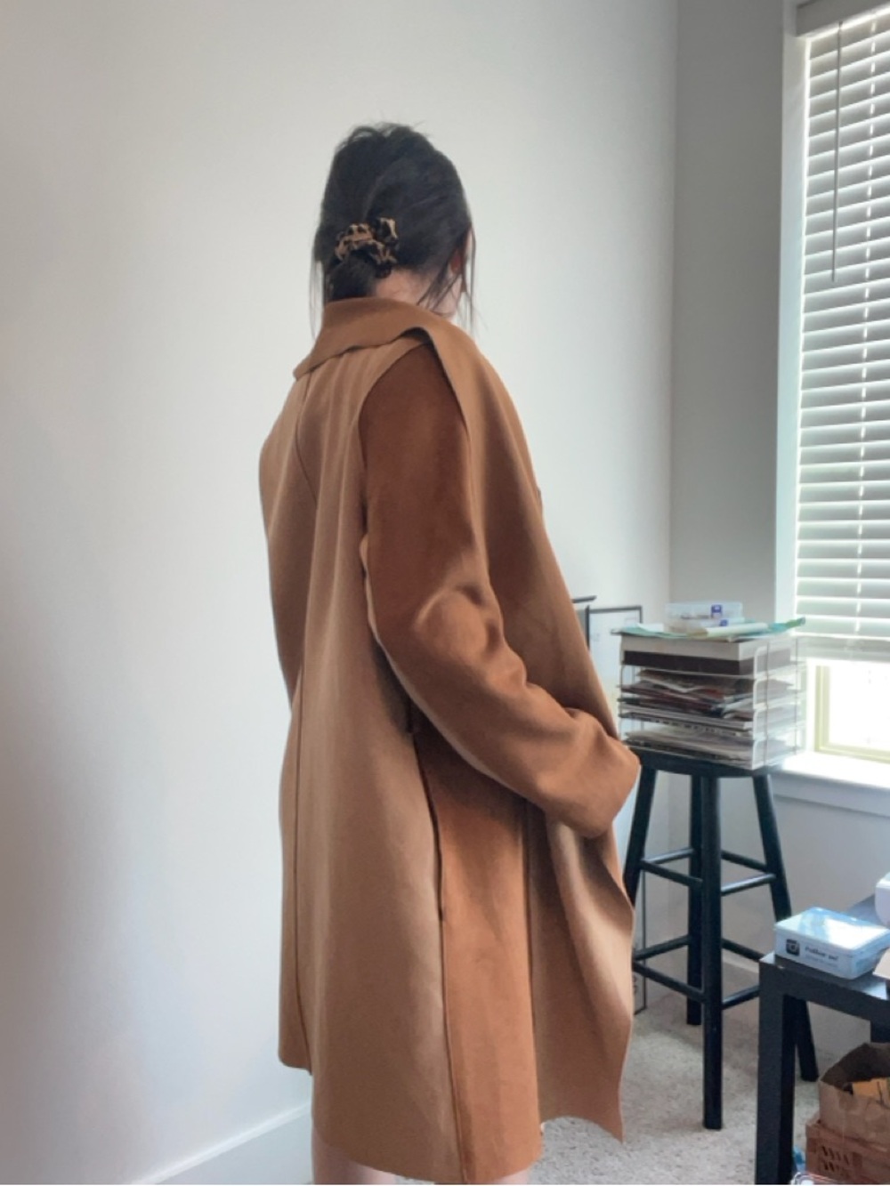 Zara Two-Tone Brown and Black Wrap Top - Picture 4 of 11